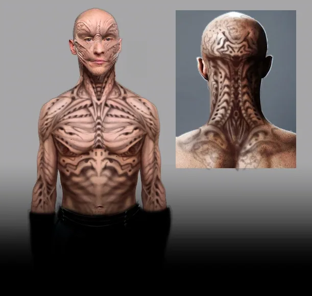 Giger Style Concept Body Painting