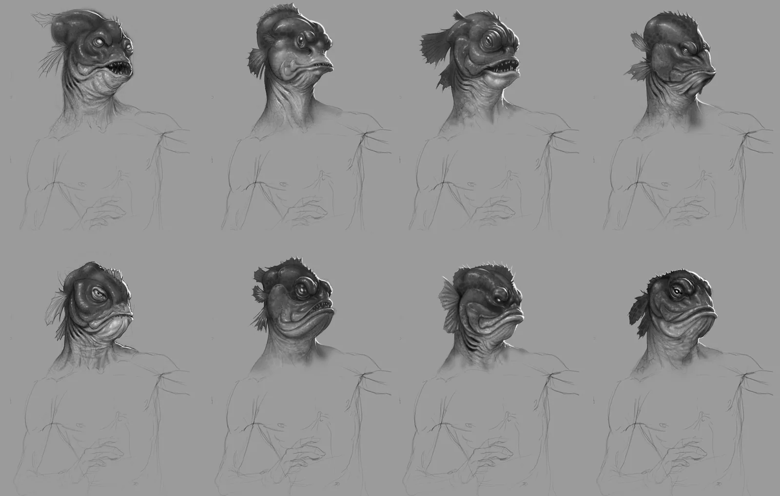 Human Fish Creatures for "Helen Alone"