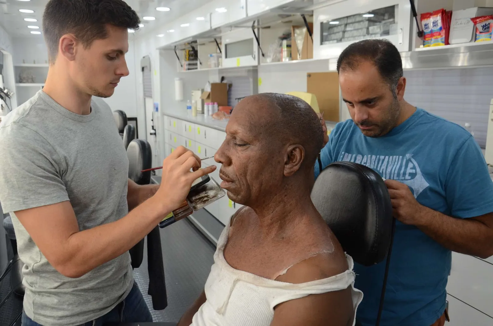 Mike Fontaine & David Presto applying JB SMoove as "Angelo"